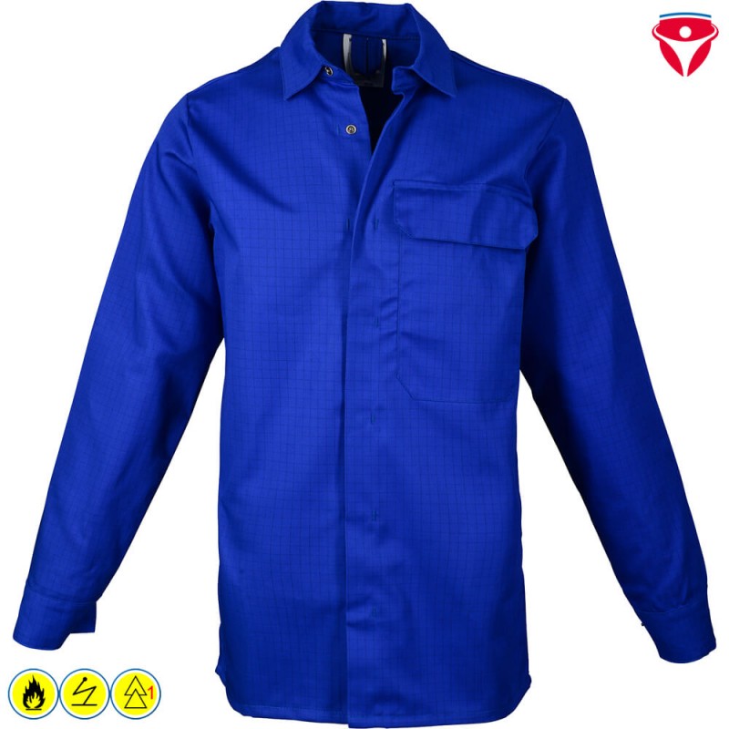 AsaTex MultiNorm Hemd blau | 3-fach zertifiziert