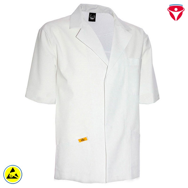 ESD kurzarm Jacke für Herren | weiss