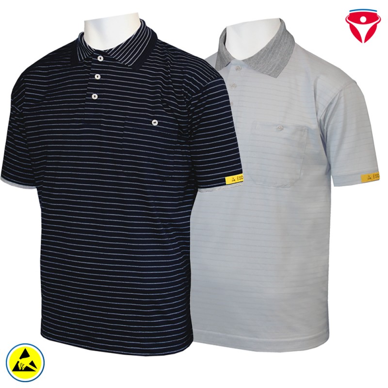 ESD Polo-Shirt HB ConducTex kurzarm einfarbig