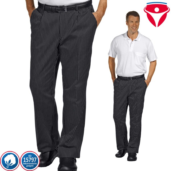 Leiber 12/6470 Kochhose Servicehose mit feinen Nadelstreifen