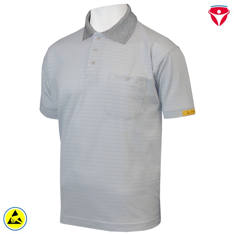 ESD Polo-Shirt HB ConducTex kurzarm einfarbig