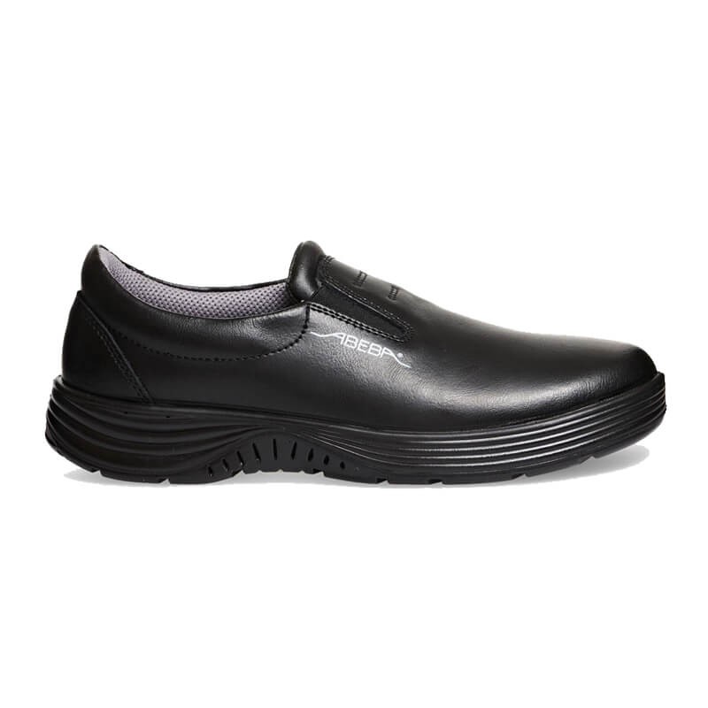 Abeba 711137 Arbeitsschuhe schwarze Slipper aus Glattleder