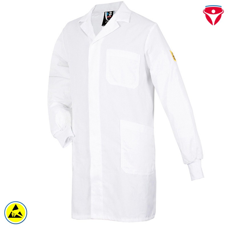HB ConducTex ESD Herren Mantel mit Strickbündchen
