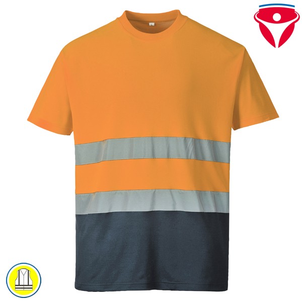 PortWest S173 Warnschutz T-Shirt Baumwoll-Komfort