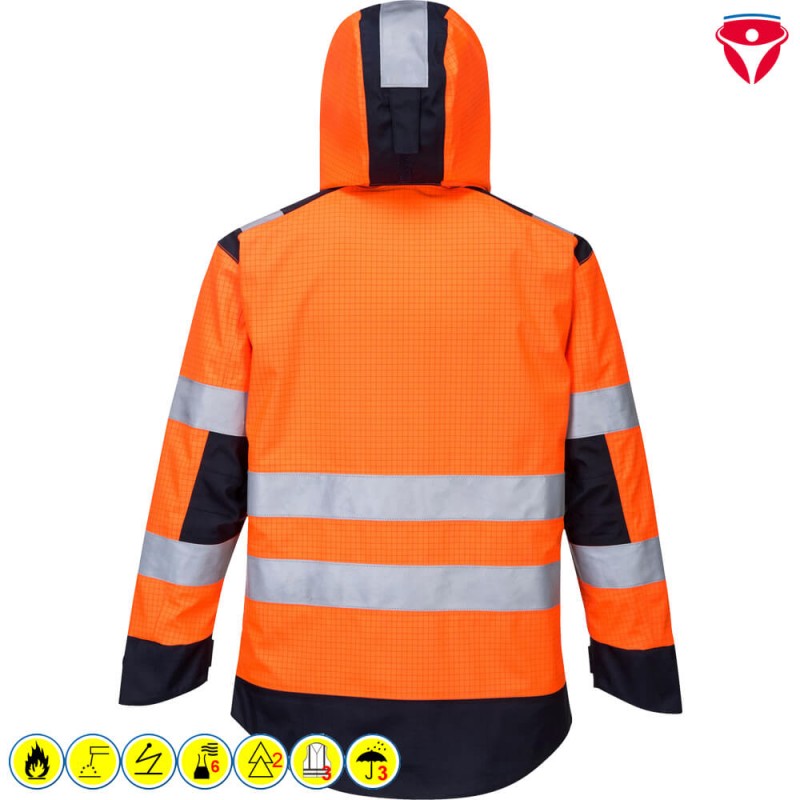 PortWest MV70 MultiNorm Arc Regenjacke ModaFlame Klasse 2