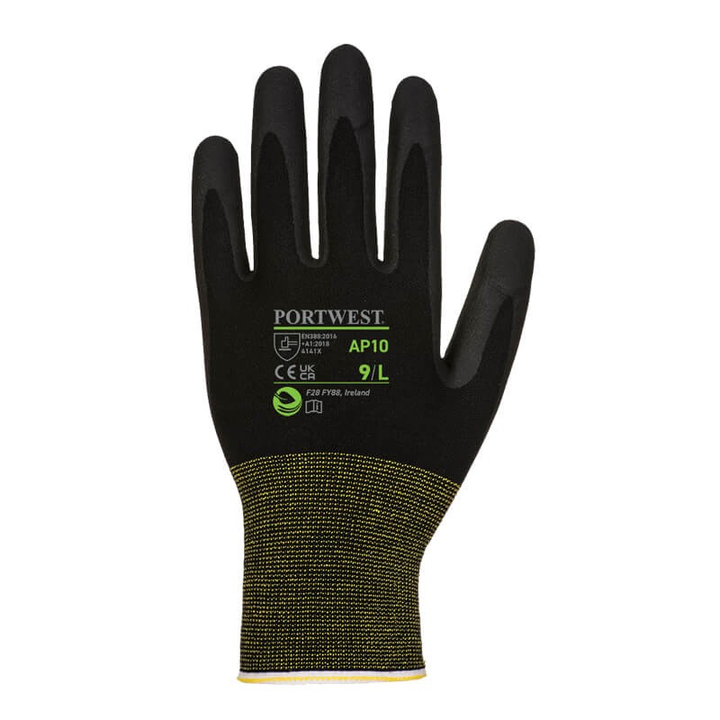 PortWest AP10 nachhaltige Bambus Nitril Handschuhe NPR 15