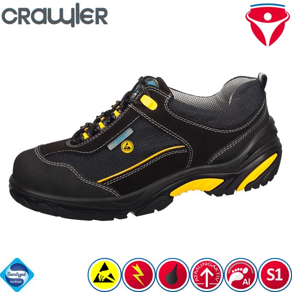 ABEBA ESD 34572 besonders leichte S1 Sicherheitsschuhe mit Alukappe aus Velours