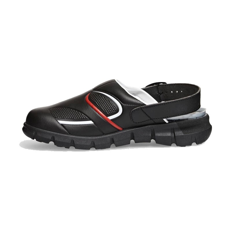 Abeba DYNAMIC 7332 | Clogs OB, schwarz-rot