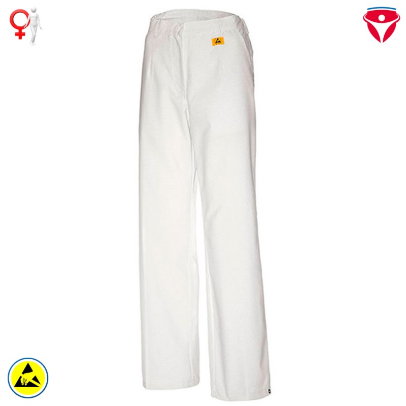 ESD Damen Hose EN 61340 weiss