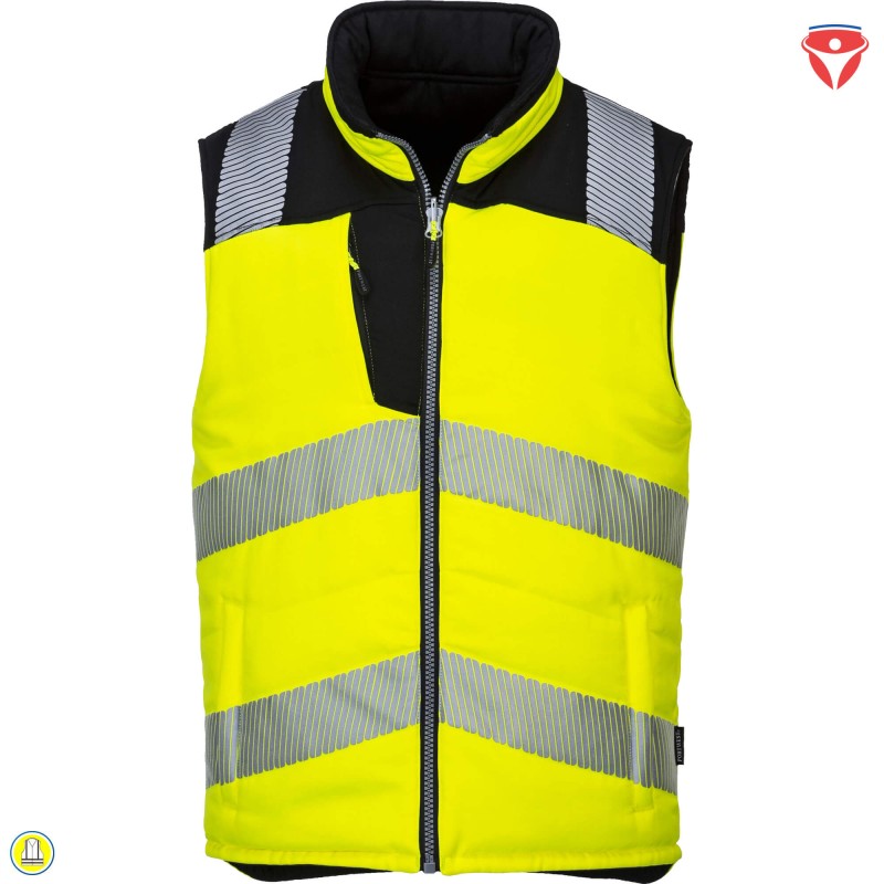 PortWest PW374 Warnschutz Weste gefüttert und wendbar