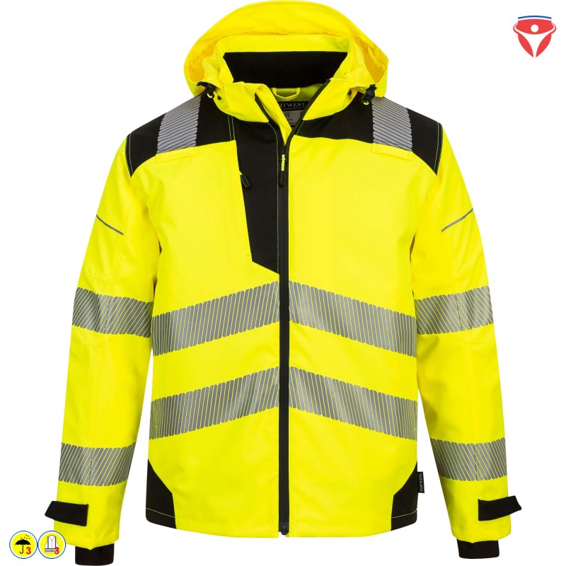 PortWest PW360 extreme atmungsaktive Warnschutz Regenjacke