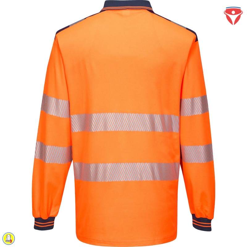 PortWest T184 Warnschutz Polo mit hohem Baumwollanteil