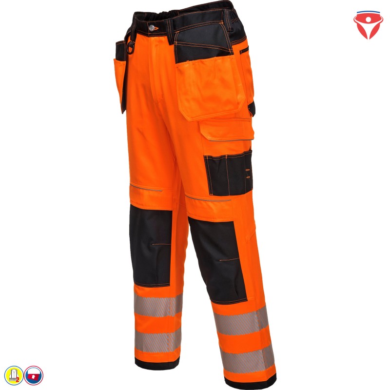 PortWest T501 Warnschutzhose mit Holstertaschen Taschenvielfalt