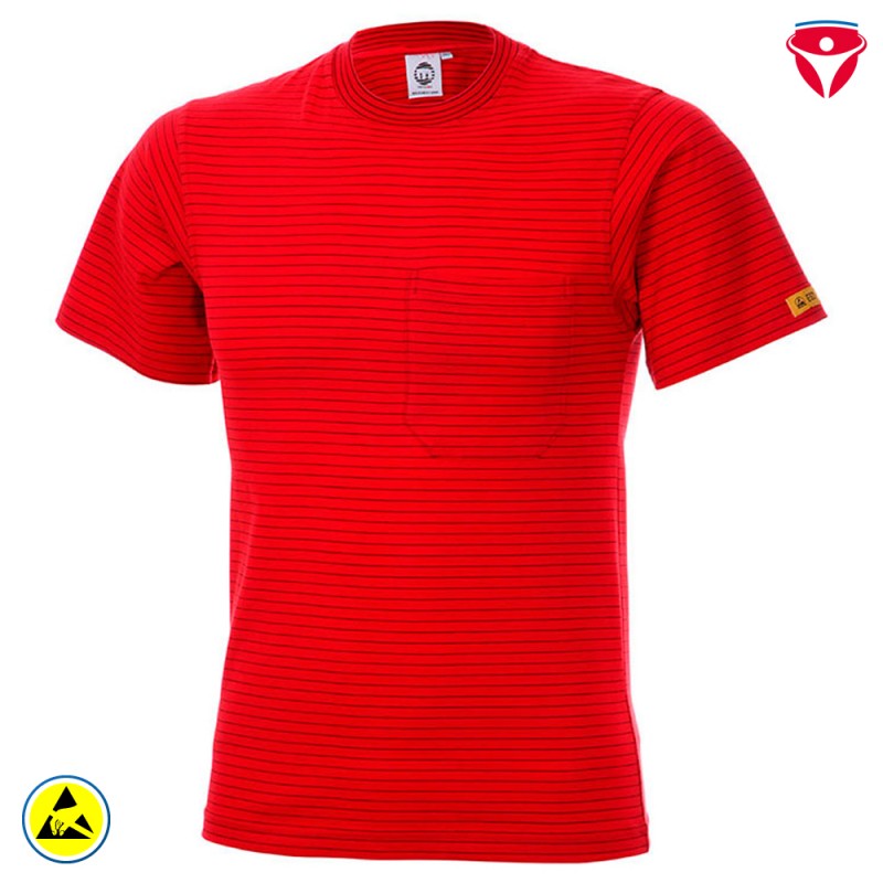 ESD T-Shirt hochleitfähig | rot