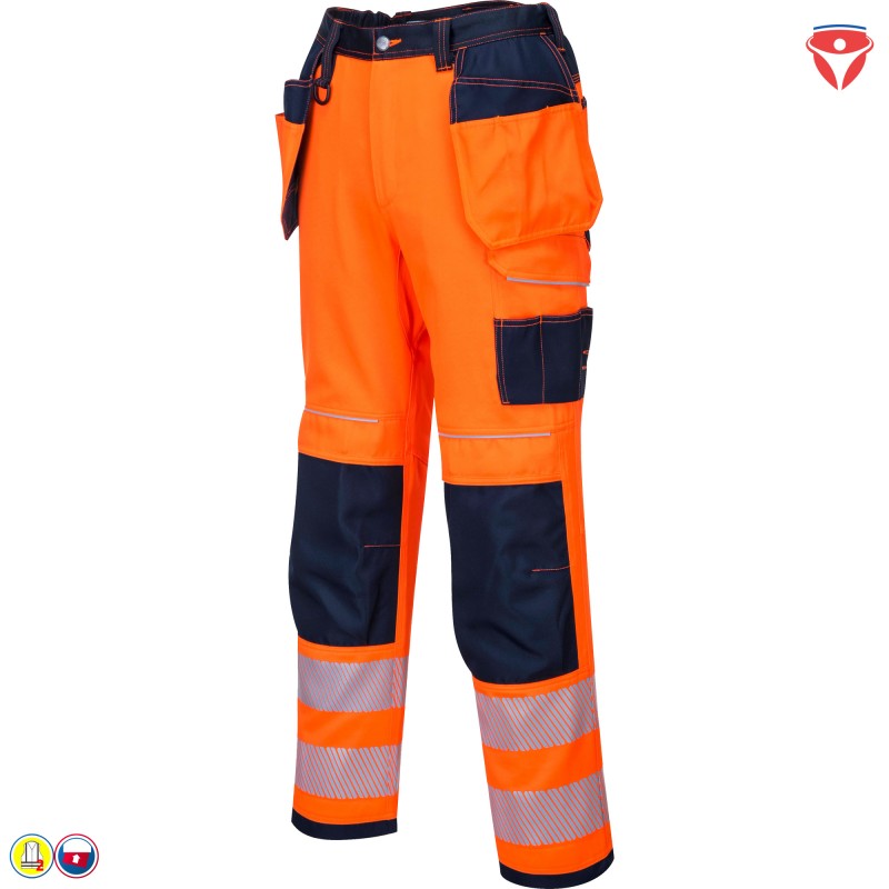 PortWest T501 Warnschutzhose mit Holstertaschen Taschenvielfalt