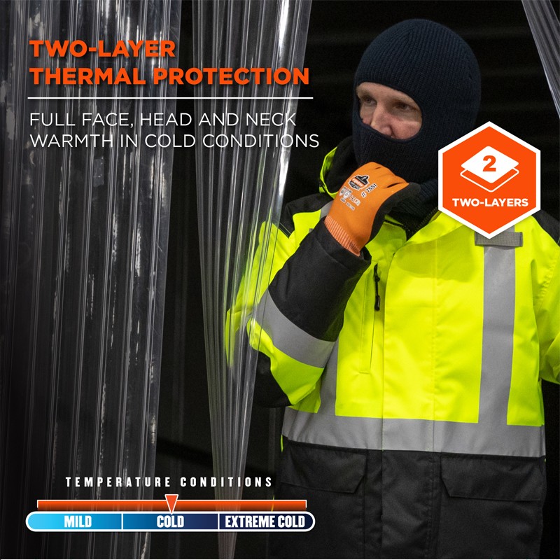 N-Ferno 6829 Freezer Sturmhaube Gesichtsmaske 2-lagig Rippenstrick