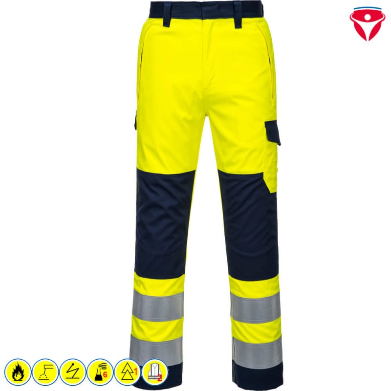 PortWest MV46 ModaFlame MultiNorm Warnschutz Hose | 6-fach zertifiziert