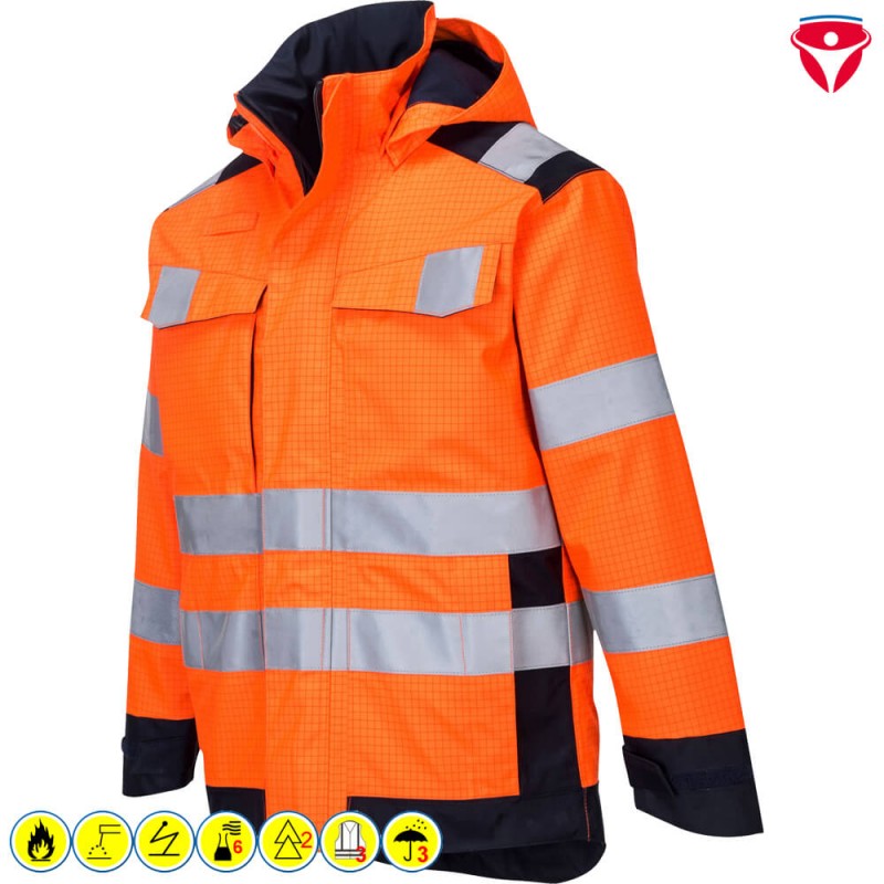 PortWest MV70 MultiNorm Arc Regenjacke ModaFlame Klasse 2