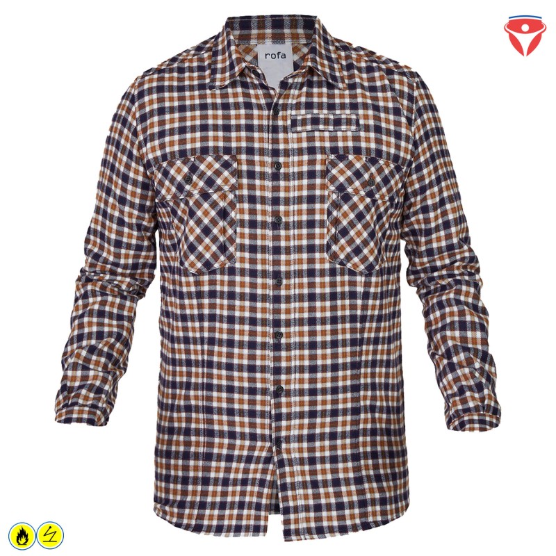 Rofa Jeans FR flammhemmendes, antistatisches Flanell Hemd kariert | 4422360